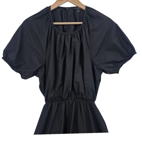 J. Crew Womens Plus Size 14 Black Side Cutout Poplin Midi Dress - Picture 5 of 14